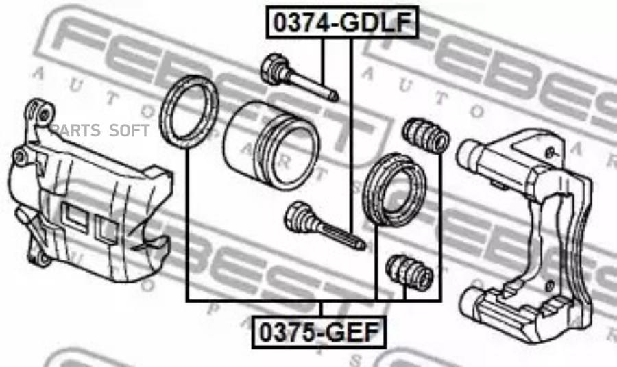 

Тормозной суппорт Febest 0374GDLF