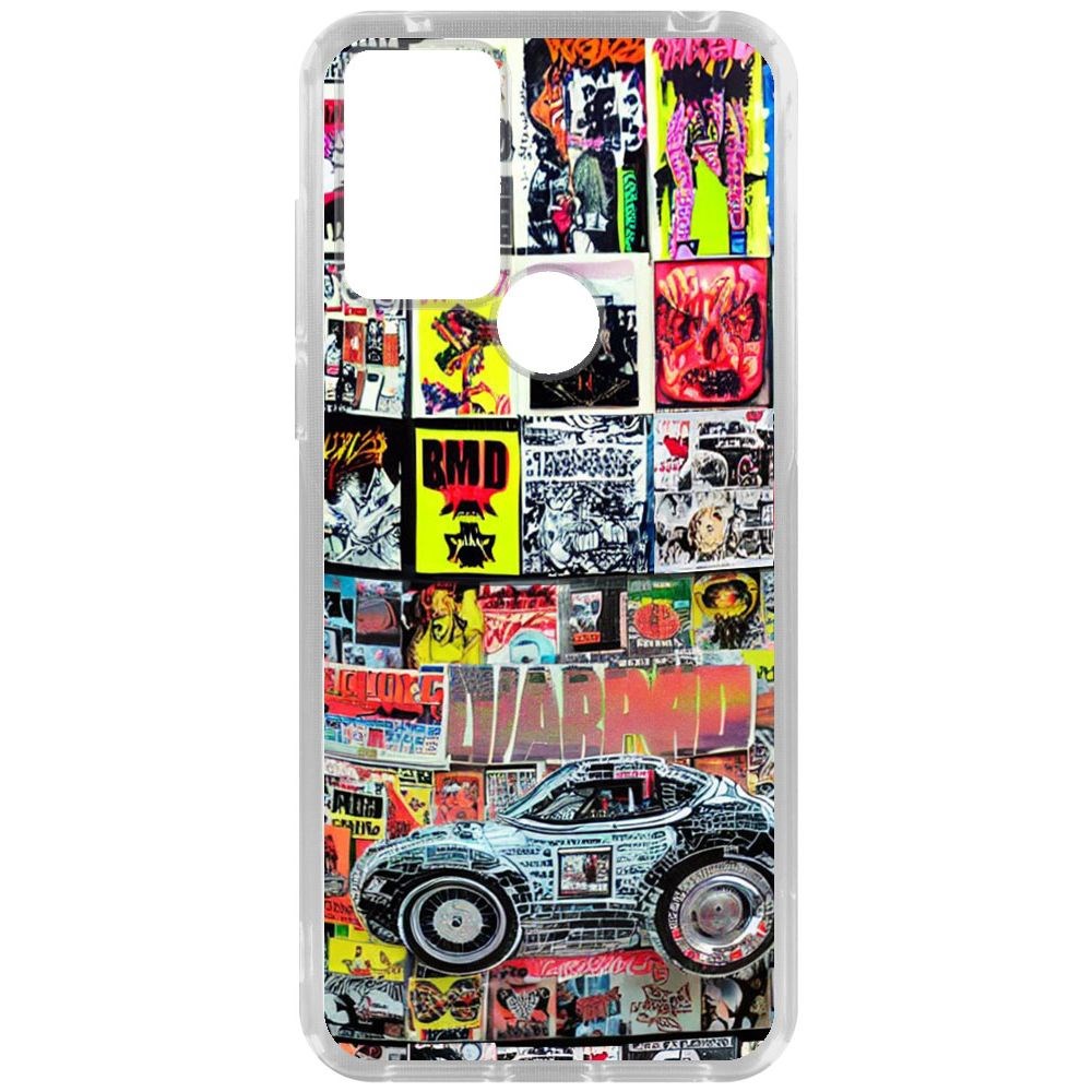 

Чехол-накладка Krutoff Clear Case Автопамфлет для TCL 30E, Прозрачный