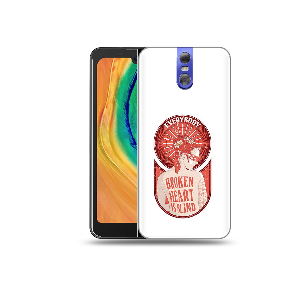 

Чехол MyPads Tocco для Doogee BL7000 девушка разбитое сердце, Прозрачный, Tocco