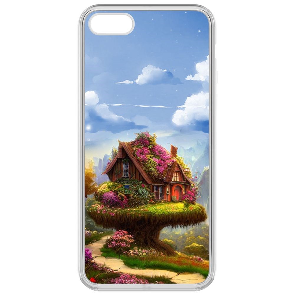 

Чехол-накладка Krutoff Clear Case Дом на дереве для iPhone 5S, Прозрачный