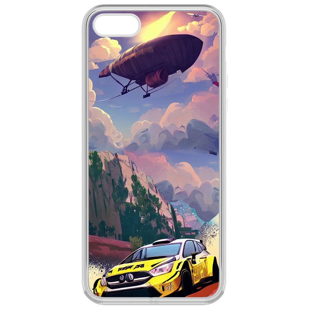 

Чехол-накладка Krutoff Clear Case Гонка для iPhone 5S, Прозрачный