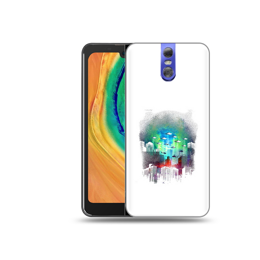 

Чехол MyPads Tocco для Doogee BL7000 город в свечении, Прозрачный, Tocco
