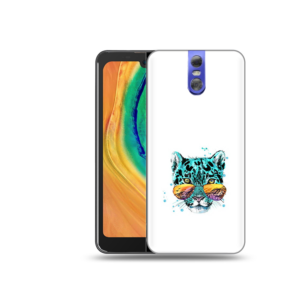 

Чехол MyPads Tocco для Doogee BL7000 голубой лео, Прозрачный, Tocco
