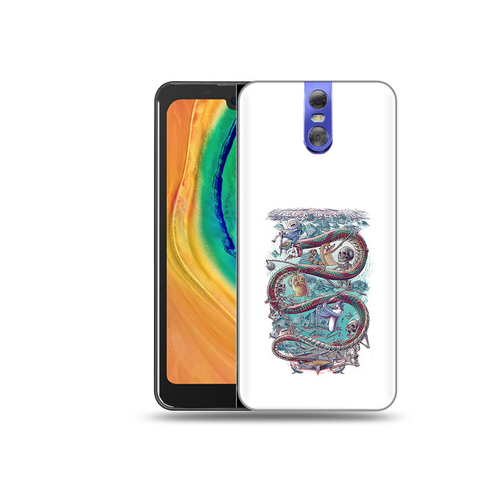 

Чехол MyPads Tocco для Doogee BL7000 время приключений страшилка, Прозрачный, Tocco