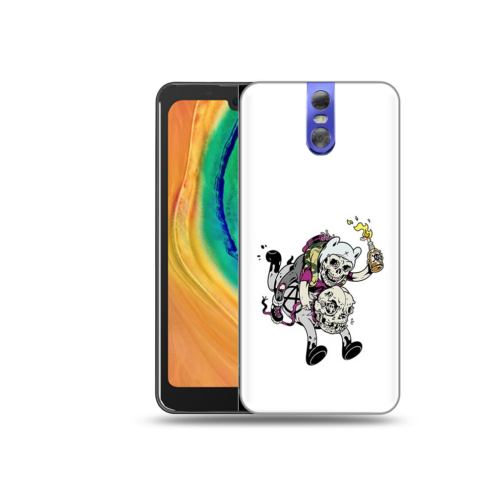 

Чехол MyPads Tocco для Doogee BL7000 время приключений скелеты, Прозрачный, Tocco
