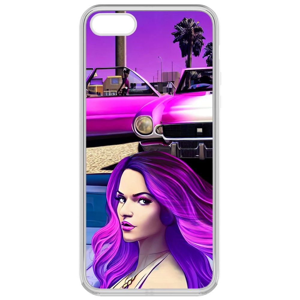 

Чехол-накладка Krutoff Clear Case Жизнь в розовом для iPhone 5, Прозрачный