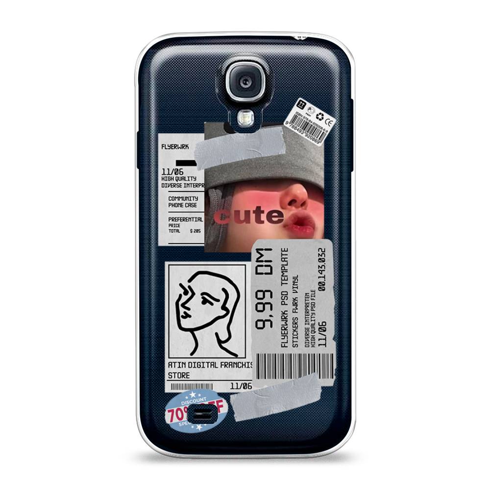

Чехол на Samsung Galaxy S4 "Cute girl collage", Розовый;серый;голубой, 23950-6