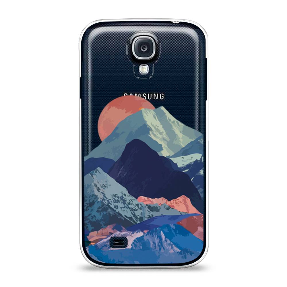 

Чехол на Samsung Galaxy S4 "Закат в снежных горах", Красный;серый;голубой, 23950-2