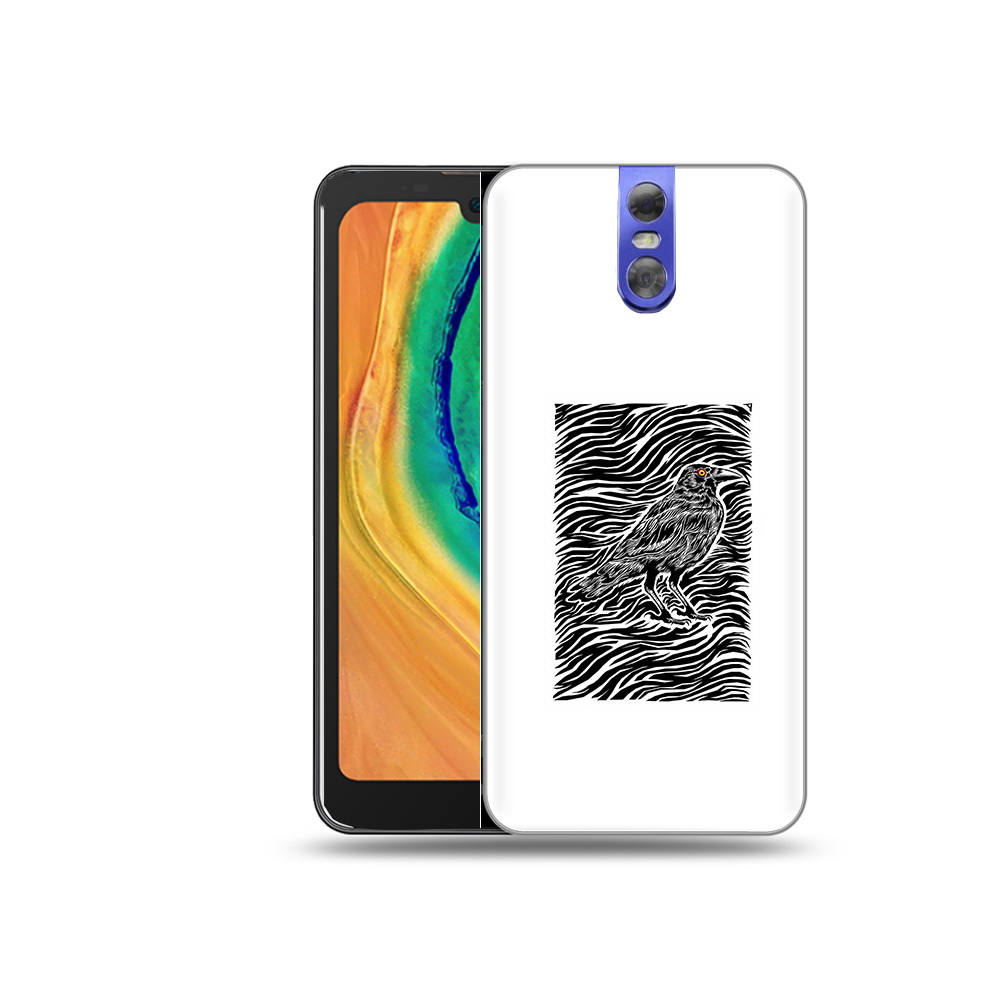 

Чехол MyPads Tocco для Doogee BL7000 ворон в абстракции, Прозрачный, Tocco