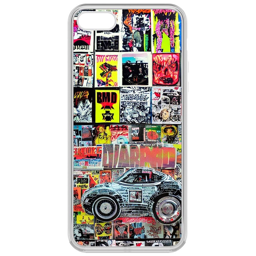 

Чехол-накладка Krutoff Clear Case Автопамфлет для iPhone 5, Прозрачный