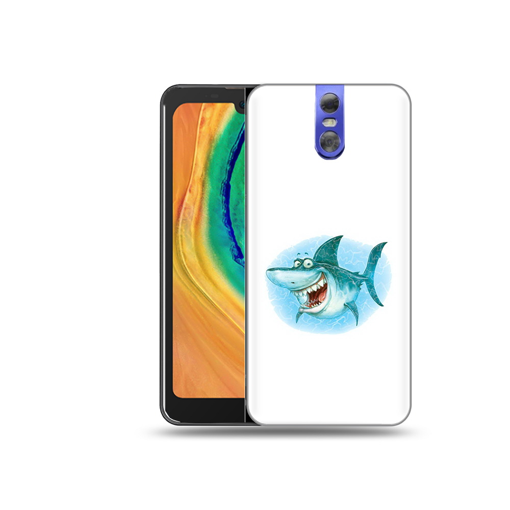 

Чехол MyPads Tocco для Doogee BL7000 веселая акула, Прозрачный, Tocco