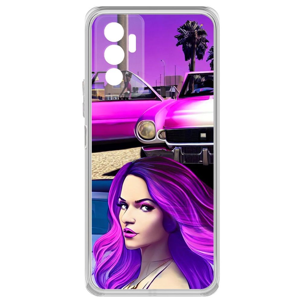 

Чехол-накладка Krutoff Clear Case Жизнь в розовом для Vivo V23e