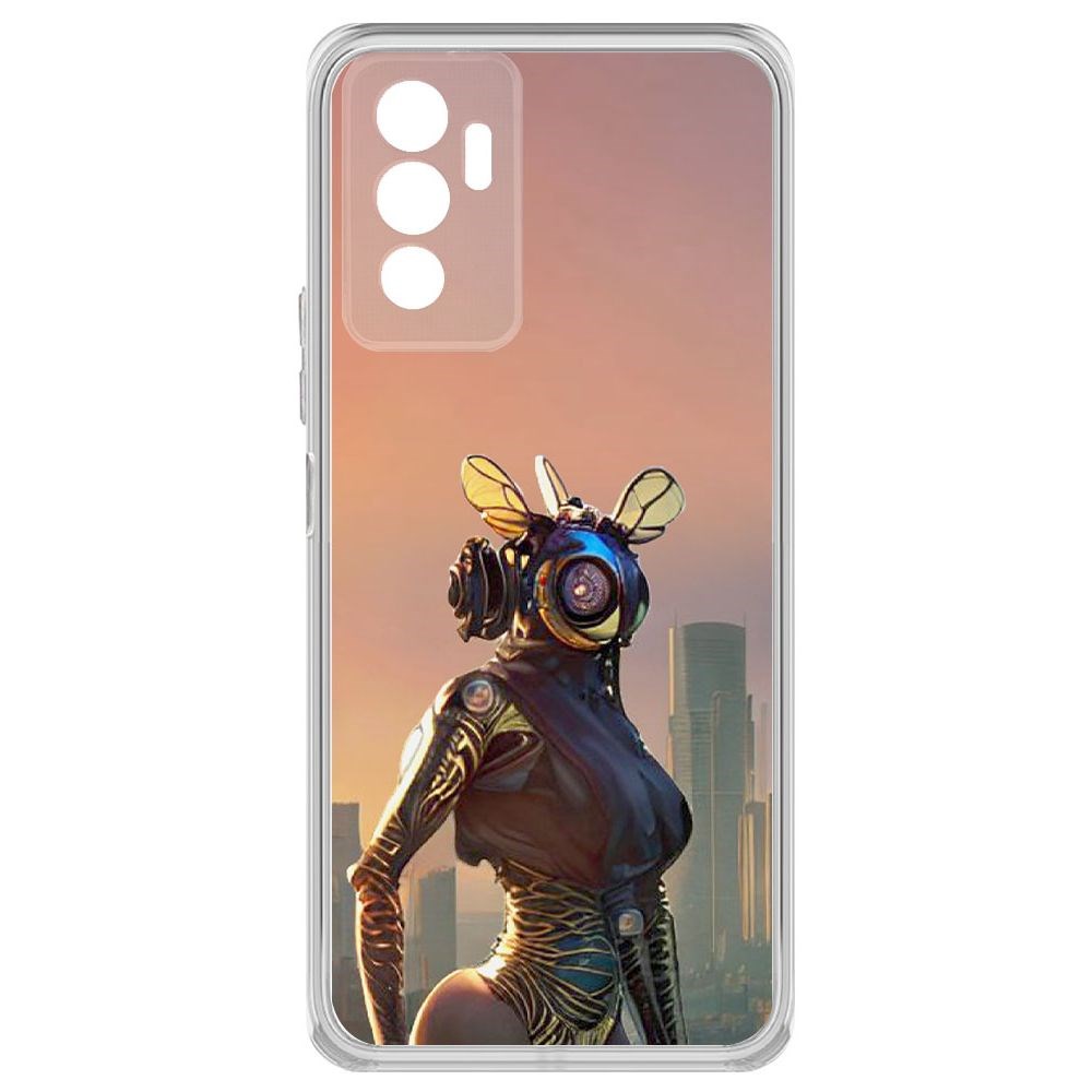 

Чехол-накладка Krutoff Clear Case Женщина-киберпчела для Vivo V23e