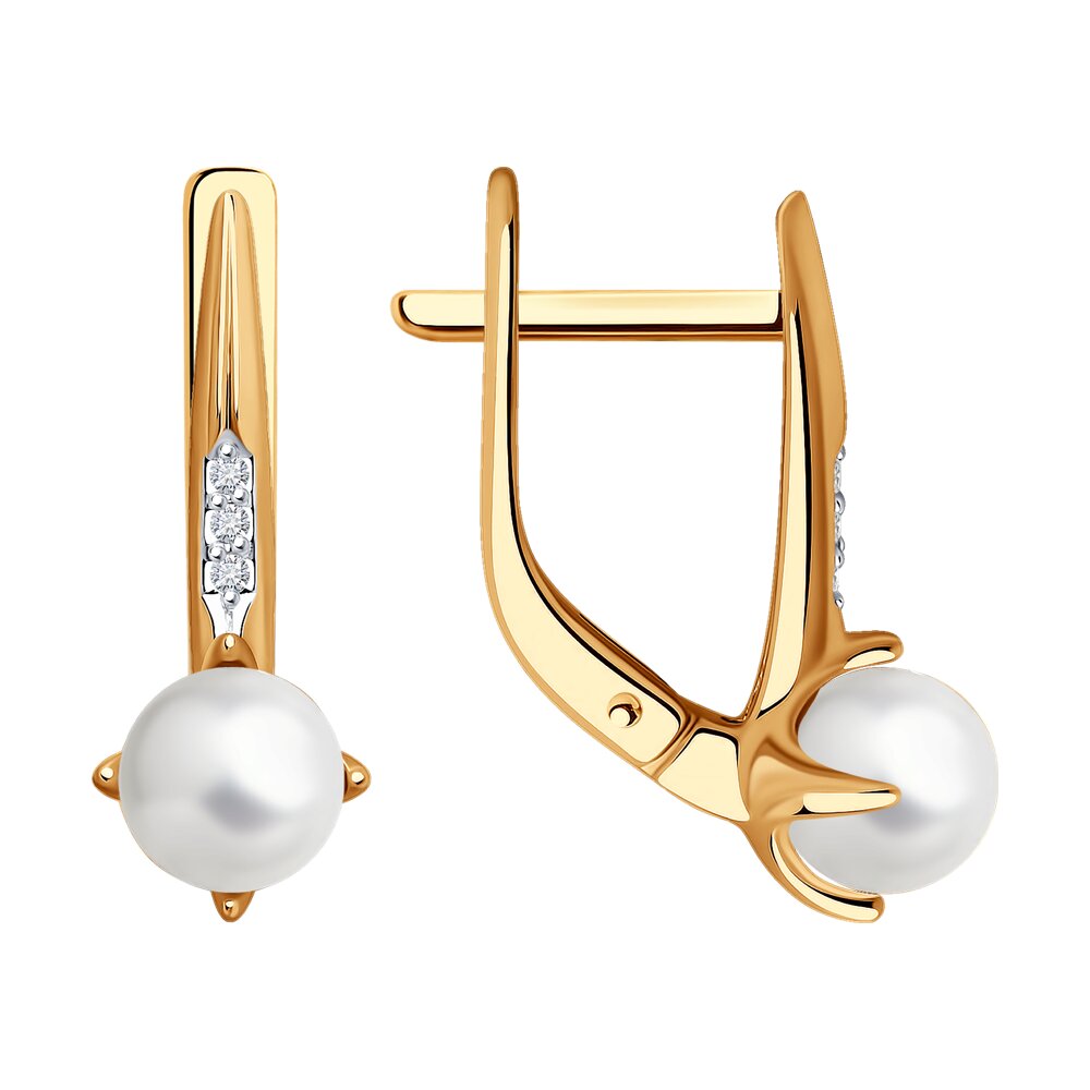 

Серьги из красного золота с бриллиантом/жемчугом Diamant 51-220-01849-1, 51-220-01849-1
