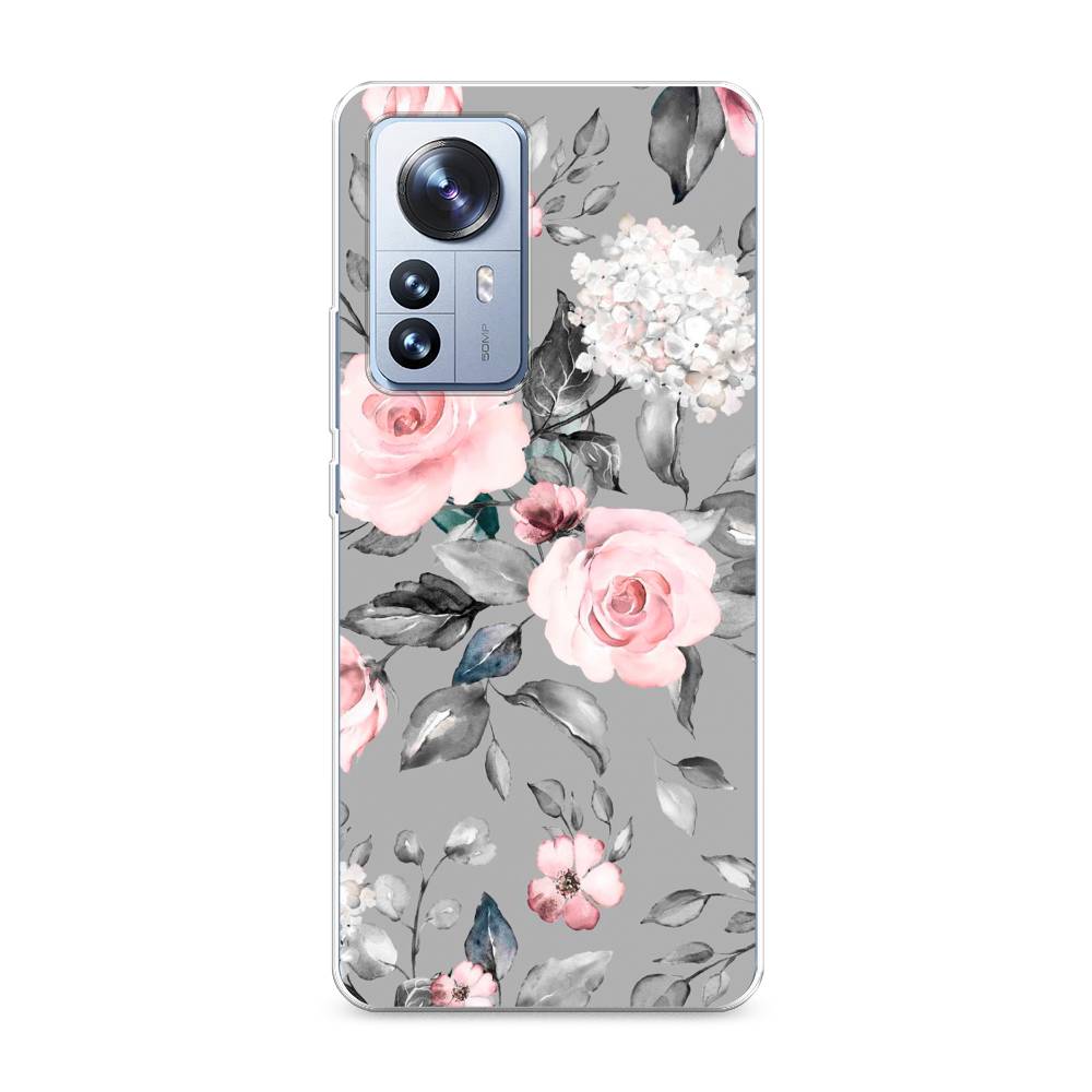фото Чехол awog "розы на сером" для xiaomi 12 pro