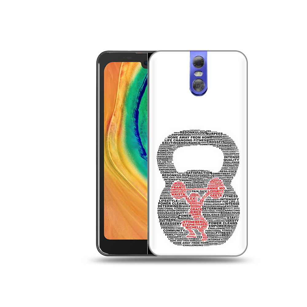 

Чехол MyPads Tocco для Doogee BL7000 бодибилдинг гиря из слов, Прозрачный, Tocco