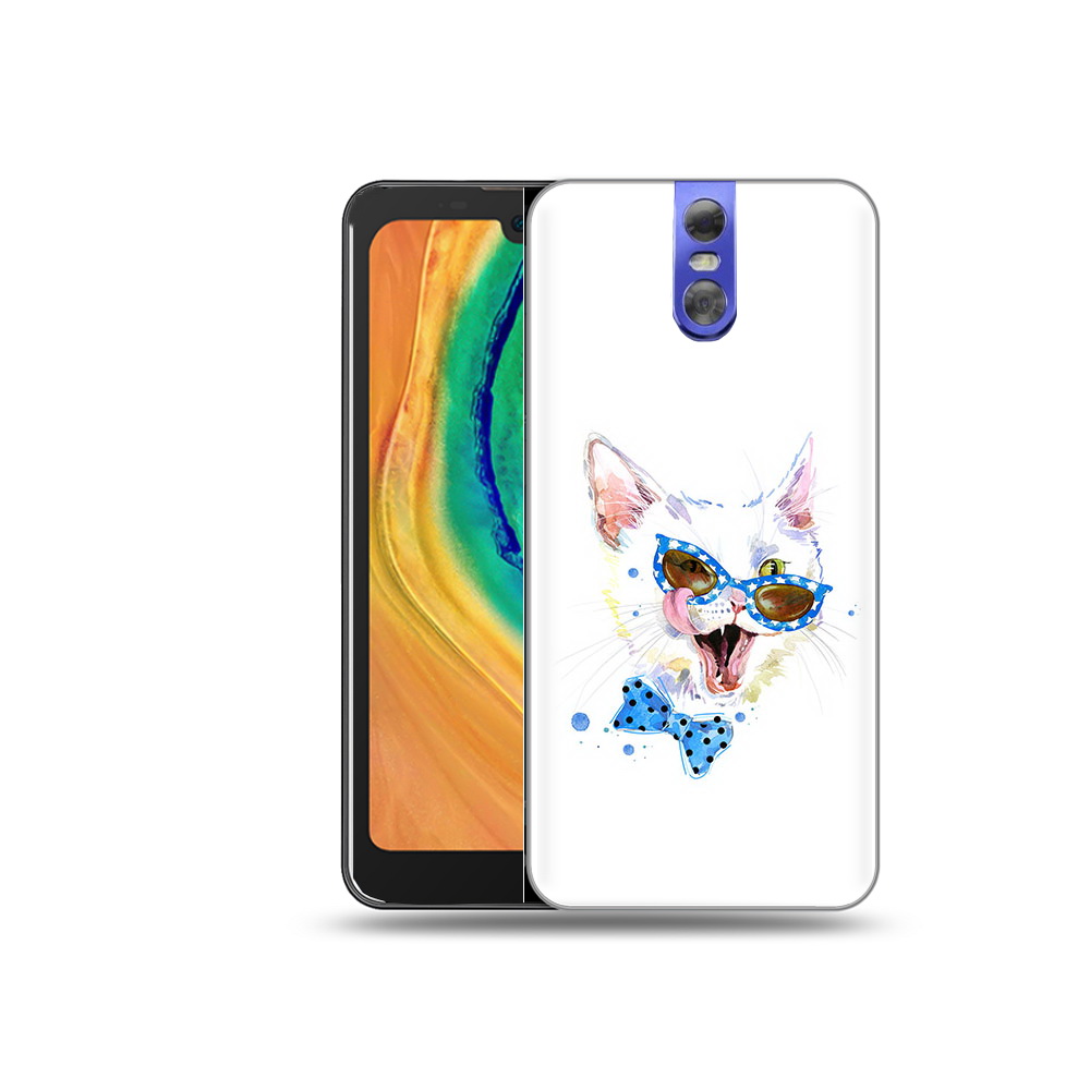 

Чехол MyPads Tocco для Doogee BL7000 белый кот, Прозрачный, Tocco