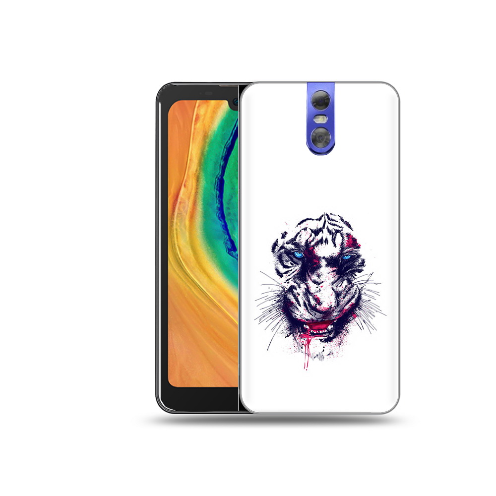 

Чехол MyPads Tocco для Doogee BL7000 безумный тигр, Прозрачный, Tocco