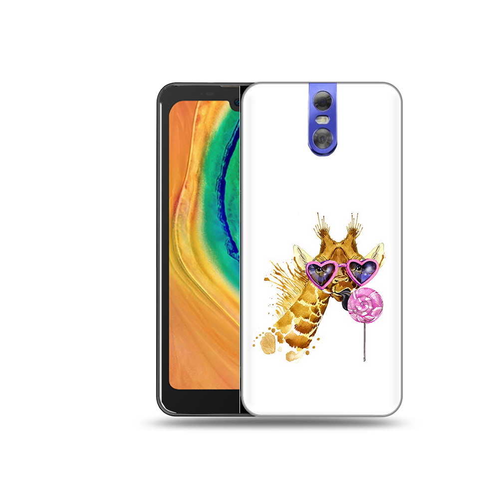 

Чехол MyPads Tocco для Doogee BL7000 акварельный жираф, Прозрачный, Tocco