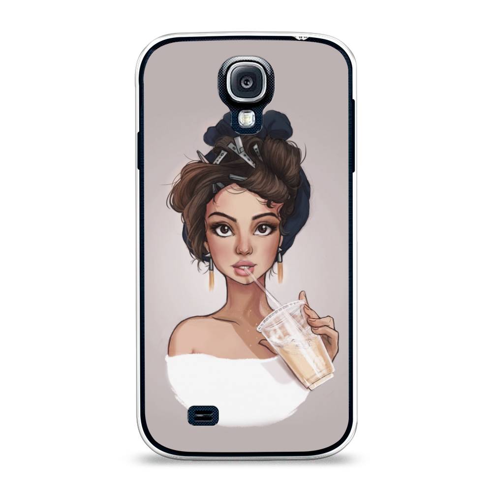 

Чехол на Samsung Galaxy S4 "Девушка с фраппе", Серый, 23950-6