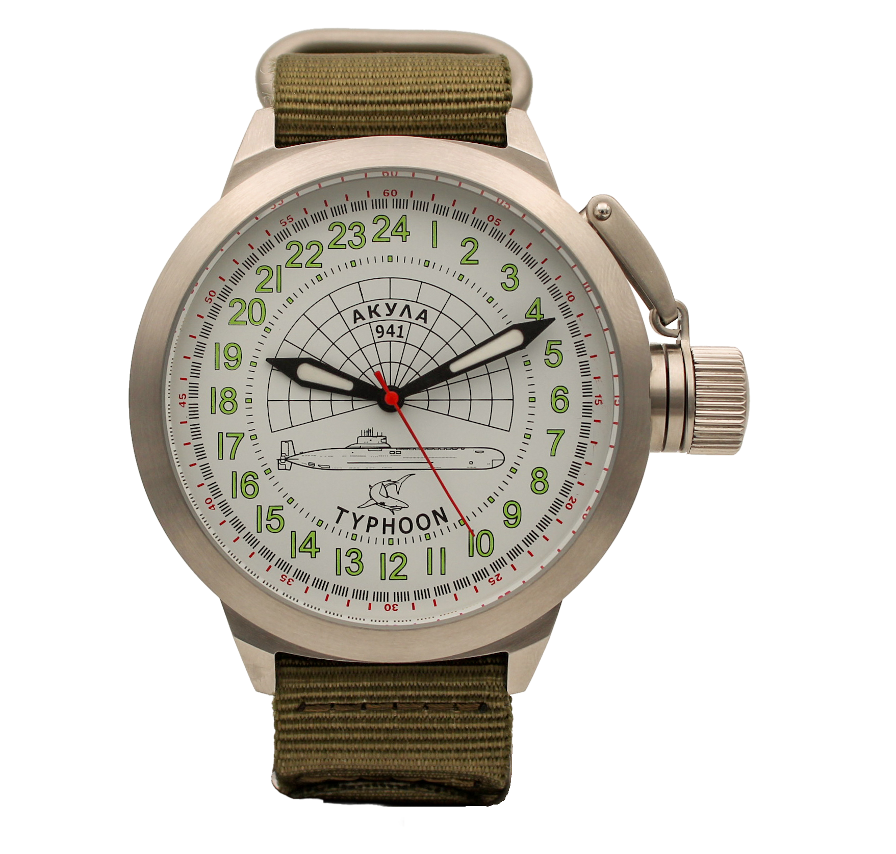 фото Наручные часы мужские watch triumph 941/акула(typhoon)-52 мм хаки