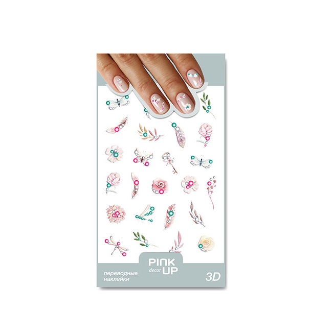 

Наклейки для ногтей Pink Up Decor 3D переводные, 07, Разноцветный