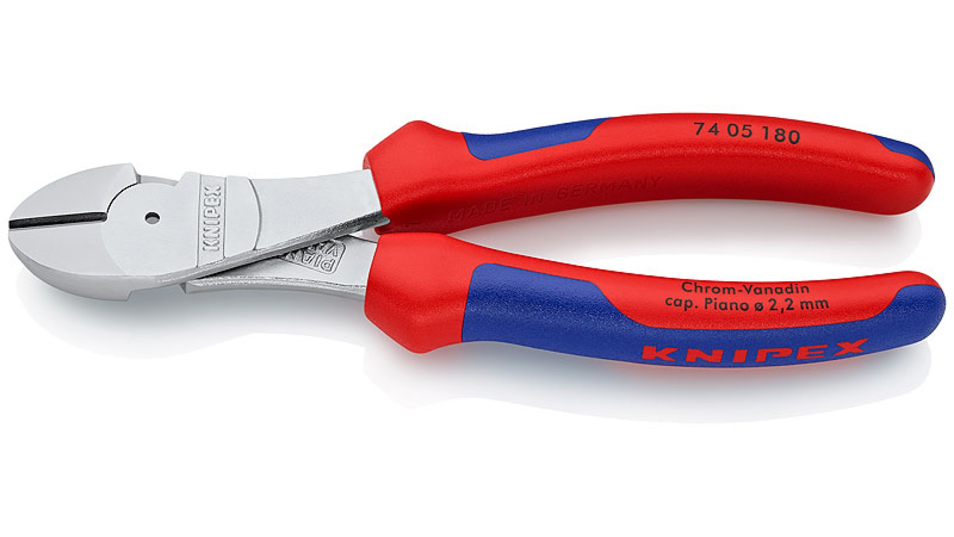 

Бокорезы Knipex KN-7405180 особо мощные, 180 мм, хром, 2-комп ручки, KN-7405180