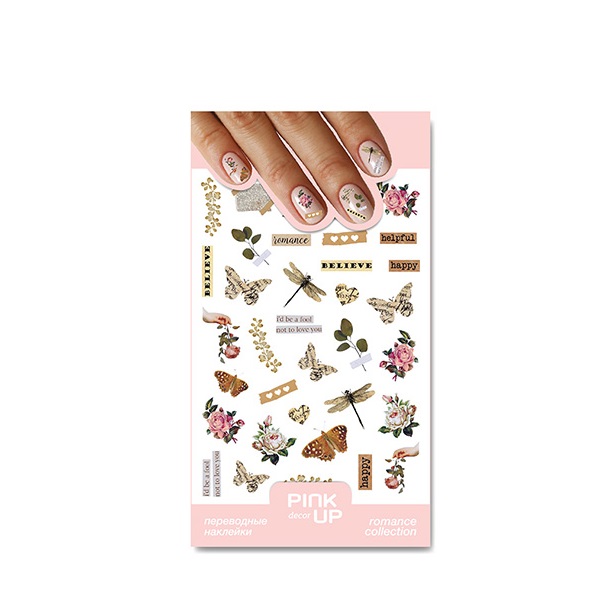 

Наклейки для ногтей Pink Up Decor Romance переводные, 872