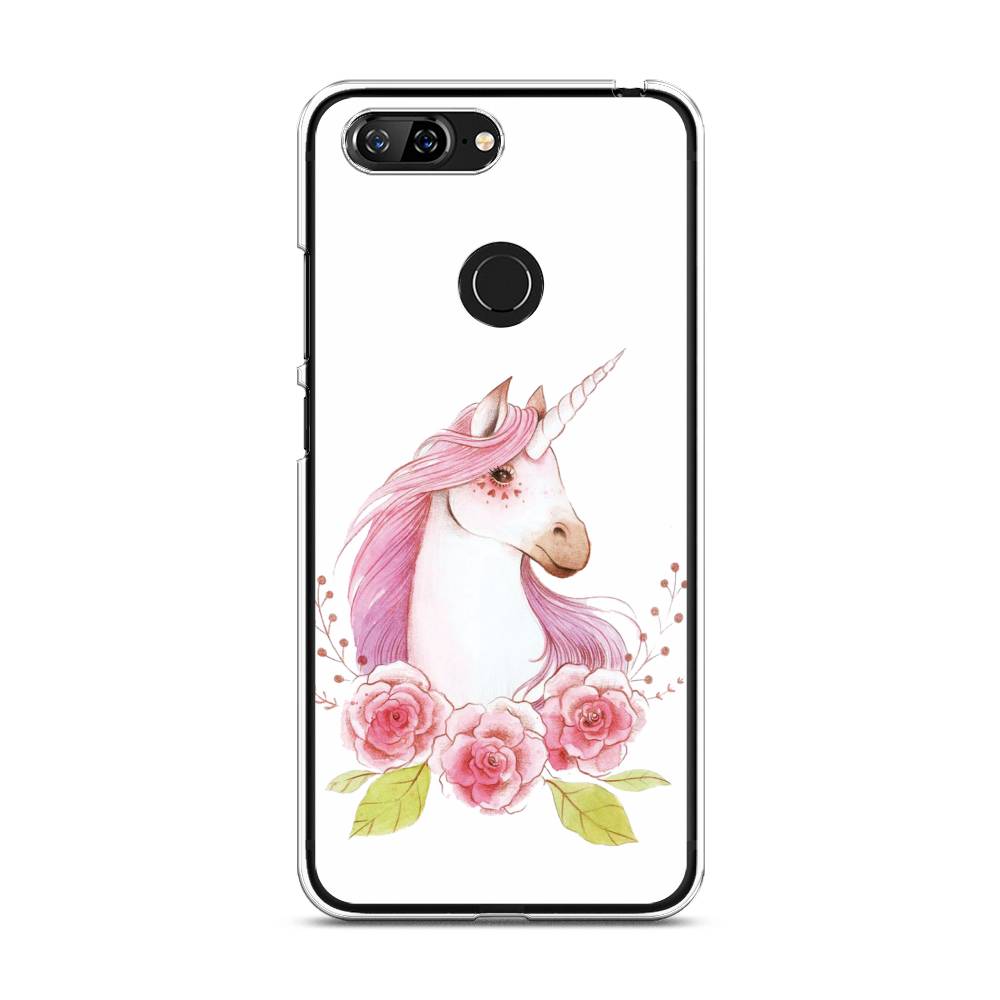 

Чехол для Lenovo S5 "Единорог цветы", Белый;розовый;серый, 112550-1