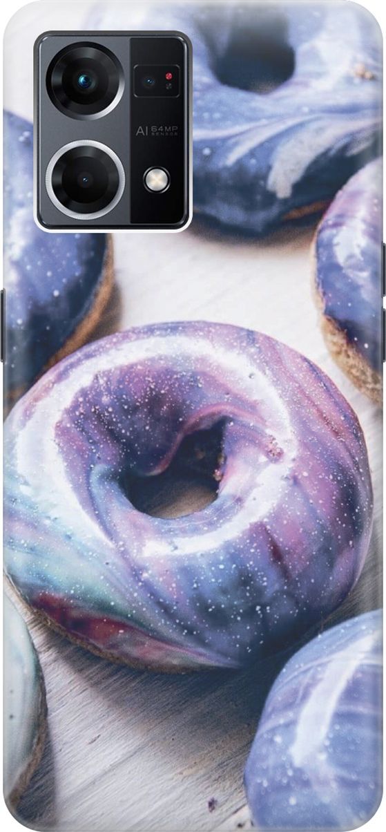 

Чехол на Oppo Reno7 "Пончики в сиреневой глазури", Белый;фиолетовый, 157881