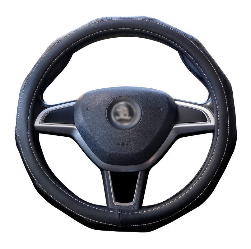 Оплетка модельная CLIM ART Skoda Rapid, вставки объемные, Черный