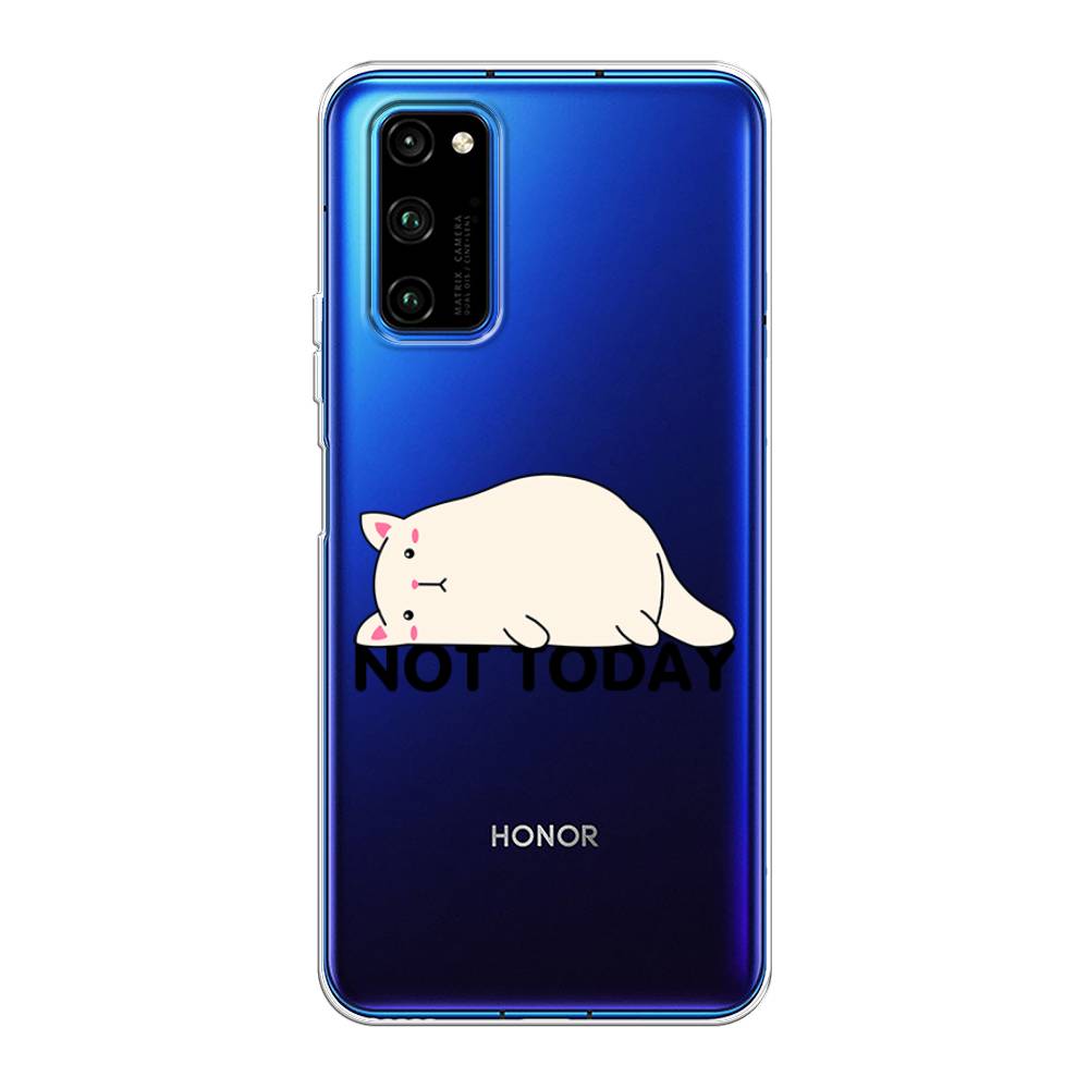 

Чехол на Huawei Honor V30 Pro "Cat not today", Белый;розовый;черный, 611450-1