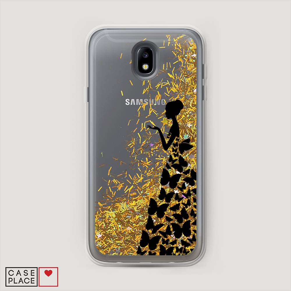 

Чехол Awog на Samsung Galaxy J7 2017 / Самсунг J7 2017 "Дама в бабочках", Черный;прозрачный, 23190-1