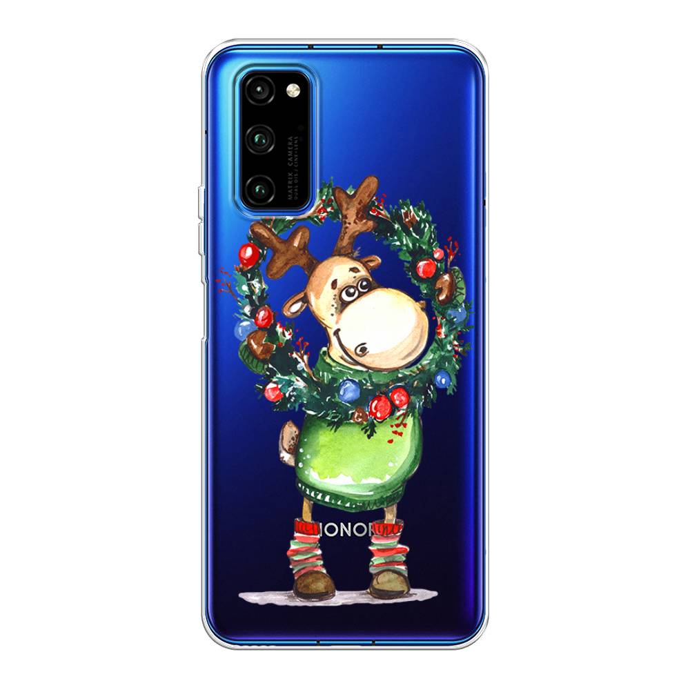 

Чехол на Huawei Honor V30 Pro "Олень с новогодним венком", 611450-4