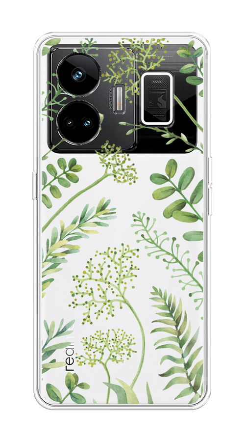 

Чехол на Realme GT Neo 5 5G/Realme GT3 "Green Leaves", Зеленый;прозрачный, 2513750-1