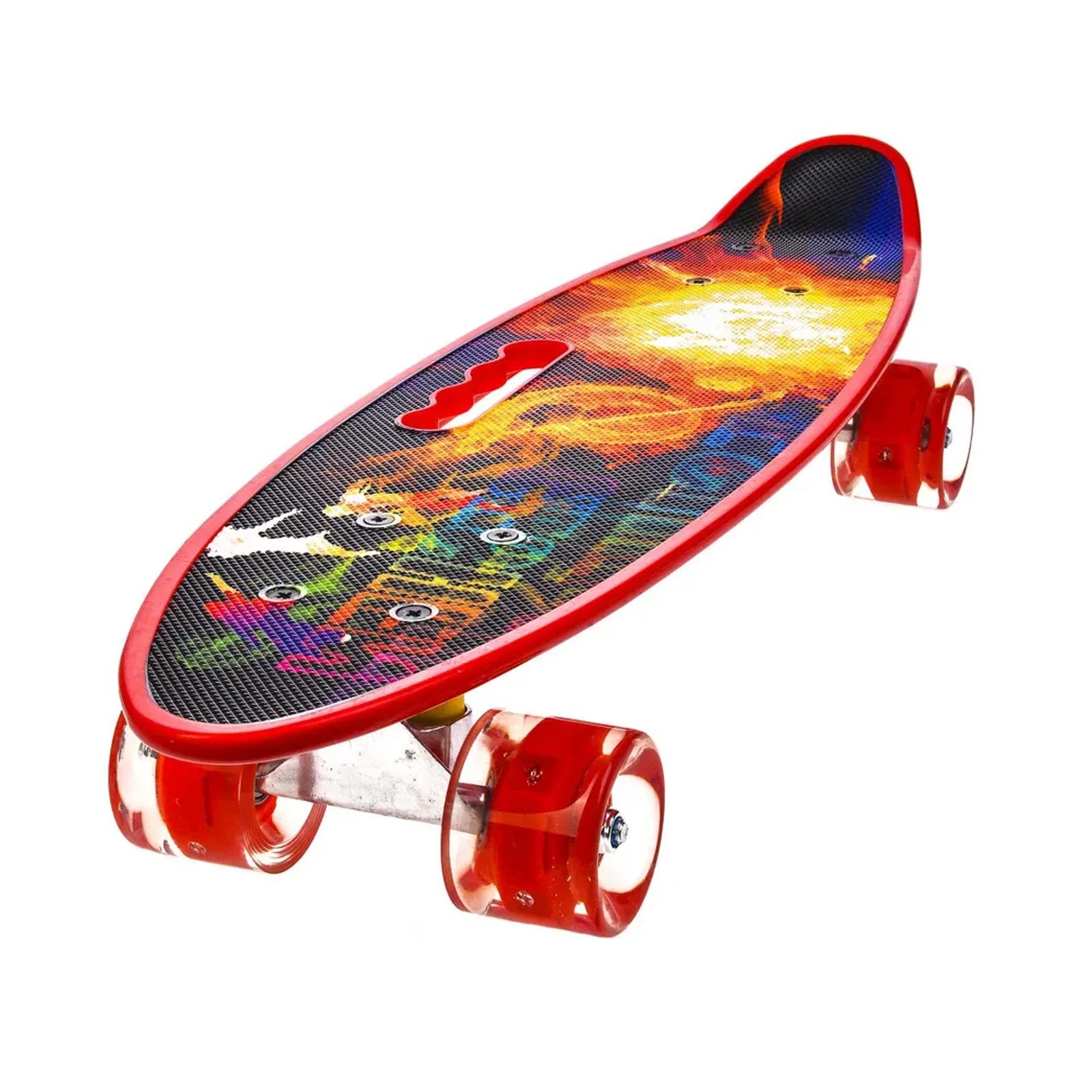 Пенни борд Market toys lab с ручкой круизер со светящимися колесами скейтборд пластиковый playsmart пенни борд колёса pvc 55х15 см