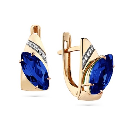 

Серьги из красного золота Magic Stones 02-3-134-1501-011, сапфир\ фианит, 02-3-134-1501-011