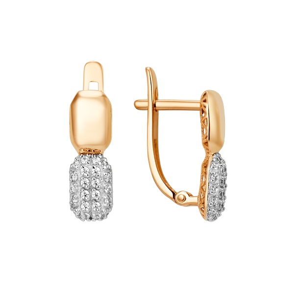 

Серьги из красного золота DINASTIA 900762-1102, фианит, 900762-1102