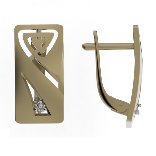 

Серьги из красного золота DINASTIA 014882-1102, фианит, 014882-1102