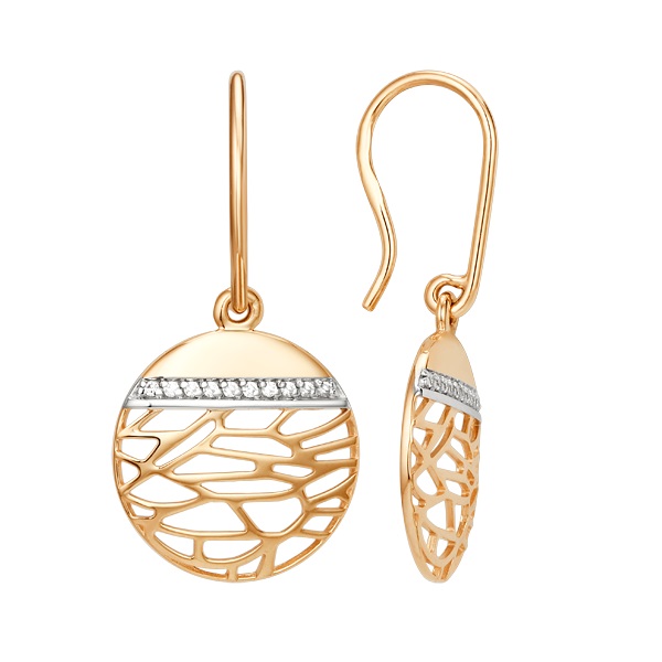 

Серьги из красного золота DINASTIA 011852-1102, фианит, 011852-1102