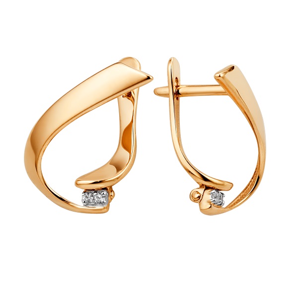 

Серьги из красного золота DINASTIA 006402-1102, фианит, 006402-1102