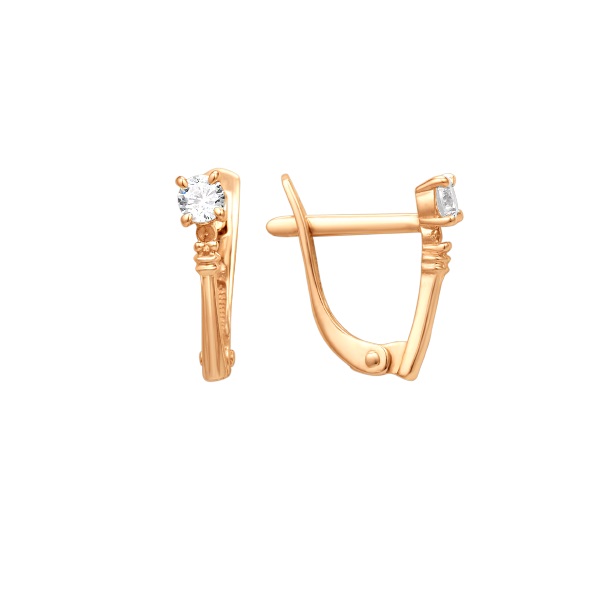

Серьги из красного золота DINASTIA 001242-1102, фианит, 001242-1102