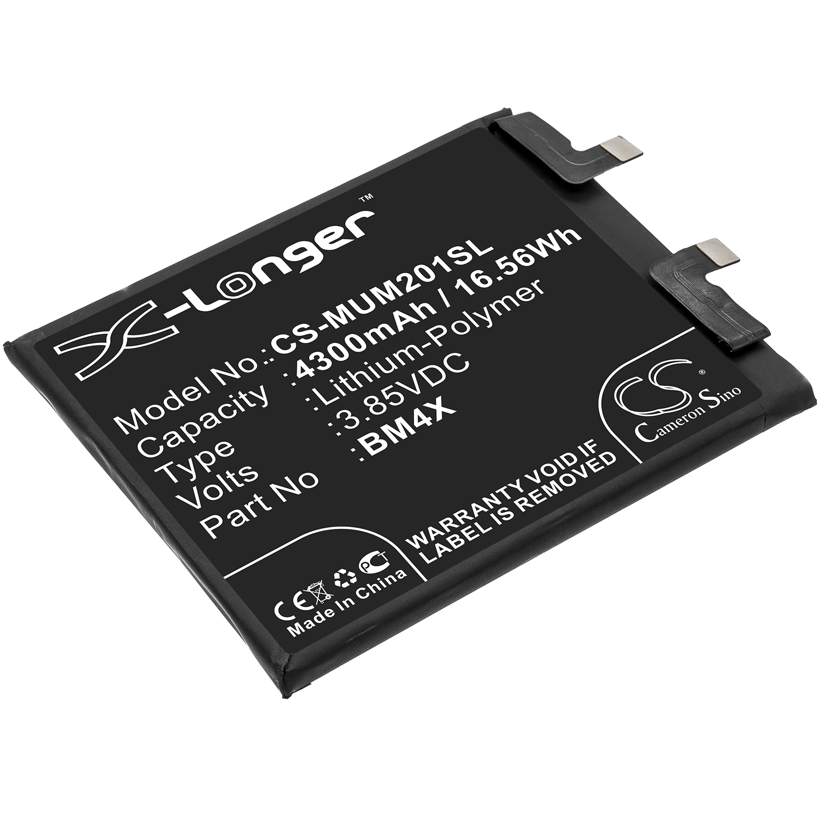 

Аккумулятор CS-MUM201SL BM4X для Xiaomi Mi 11/Mi 11T 3.85V/4300mAh/16.56Wh, CS-MUM201SL