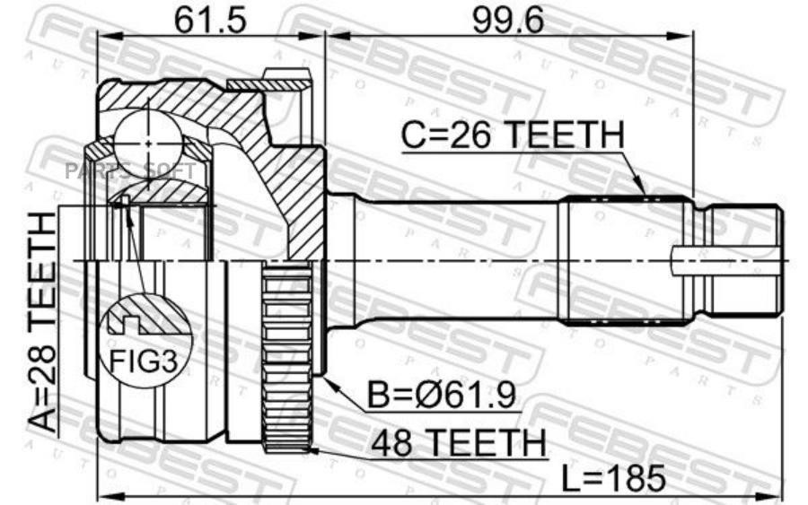 

Шрус Febest 1610463A48