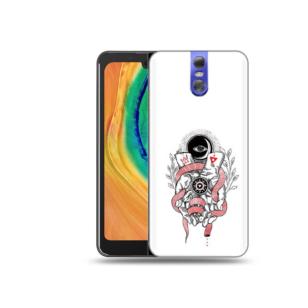 

Чехол MyPads Tocco для Doogee BL7000 абстрация связанные руки, Прозрачный, Tocco