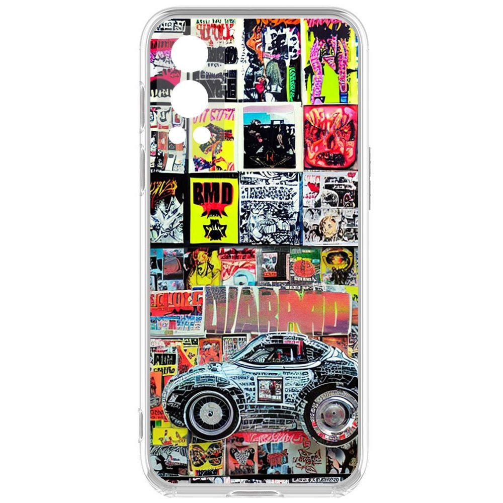

Чехол-накладка Krutoff Clear Case Автопамфлет для OnePlus Nord 2 5G, Прозрачный