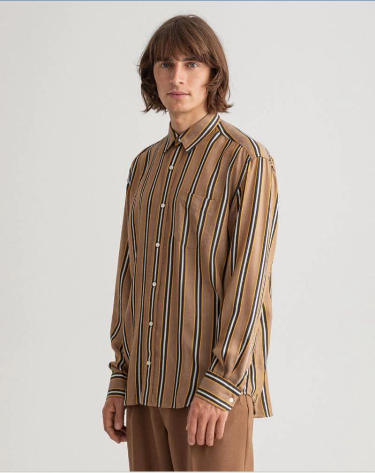 

Рубашка мужская GANT 3012194 коричневая 2XL, Коричневый, 3012194