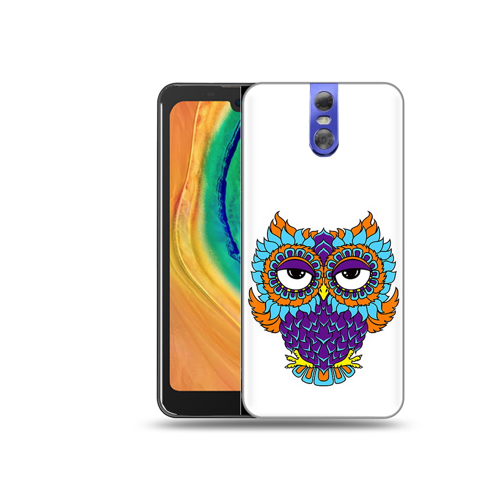 

Чехол MyPads Tocco для Doogee BL7000 Цветная сова, Прозрачный, Tocco