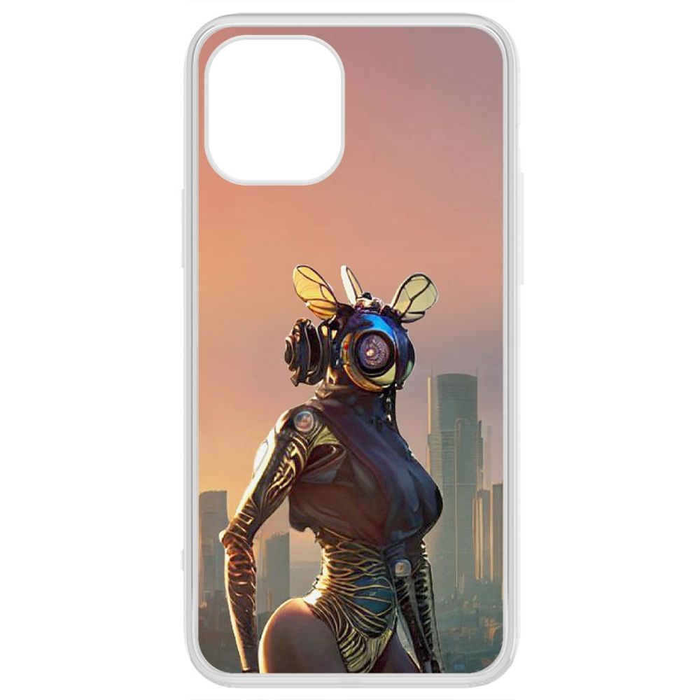 

Чехол-накладка Krutoff Clear Case Женщина-киберпчела для iPhone 12