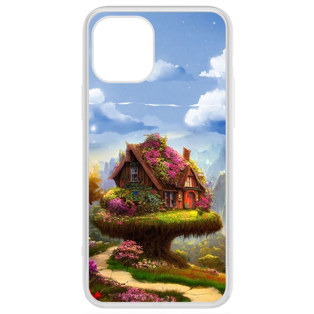 

Чехол-накладка Krutoff Clear Case Дом на дереве для iPhone 12, Прозрачный
